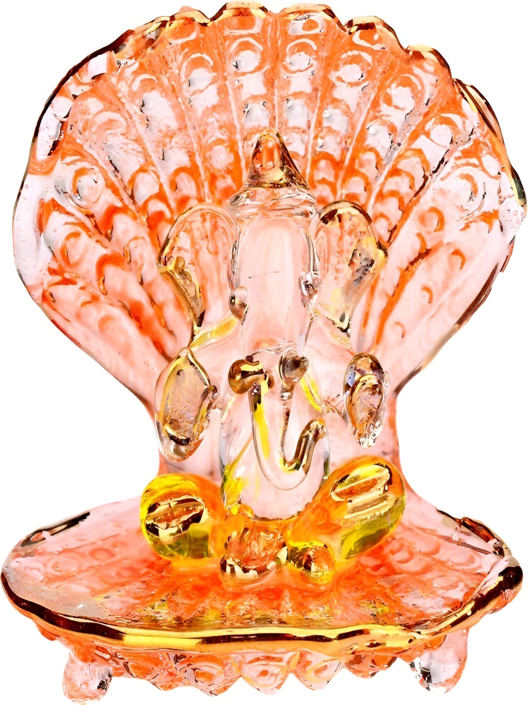 

Afast Orange & White Religious Idol Glass Showpiece