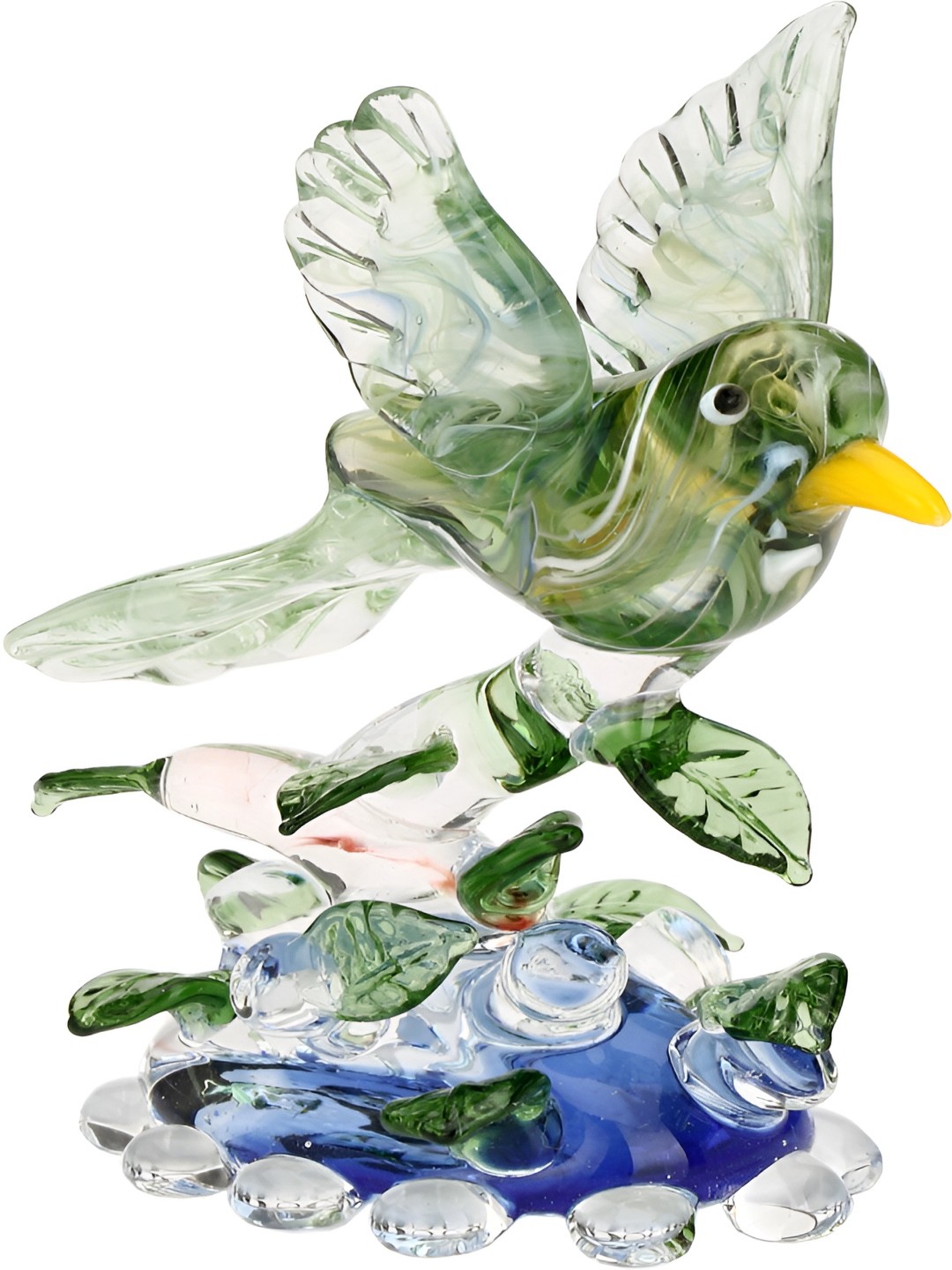 

Afast Green Birds Crystal Glass Showpiece