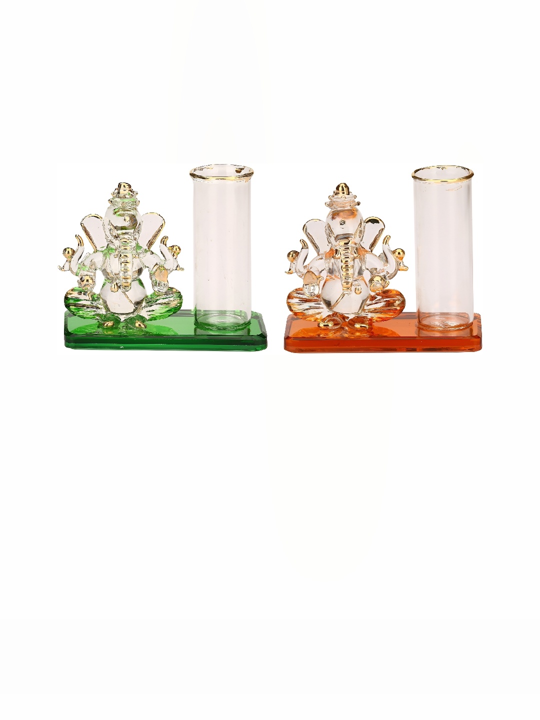 

Afast Green & Orange 2 Pcs Religious Idol Showpiece