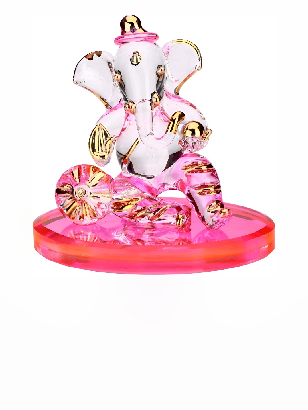 

Afast White & Pink Glass Religious Idol Showpiece