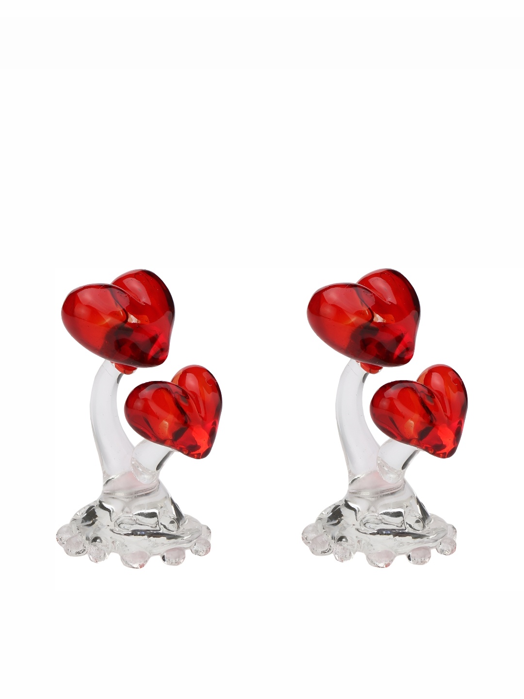 

Afast White & Red 2 Pcs Glass Showpiece