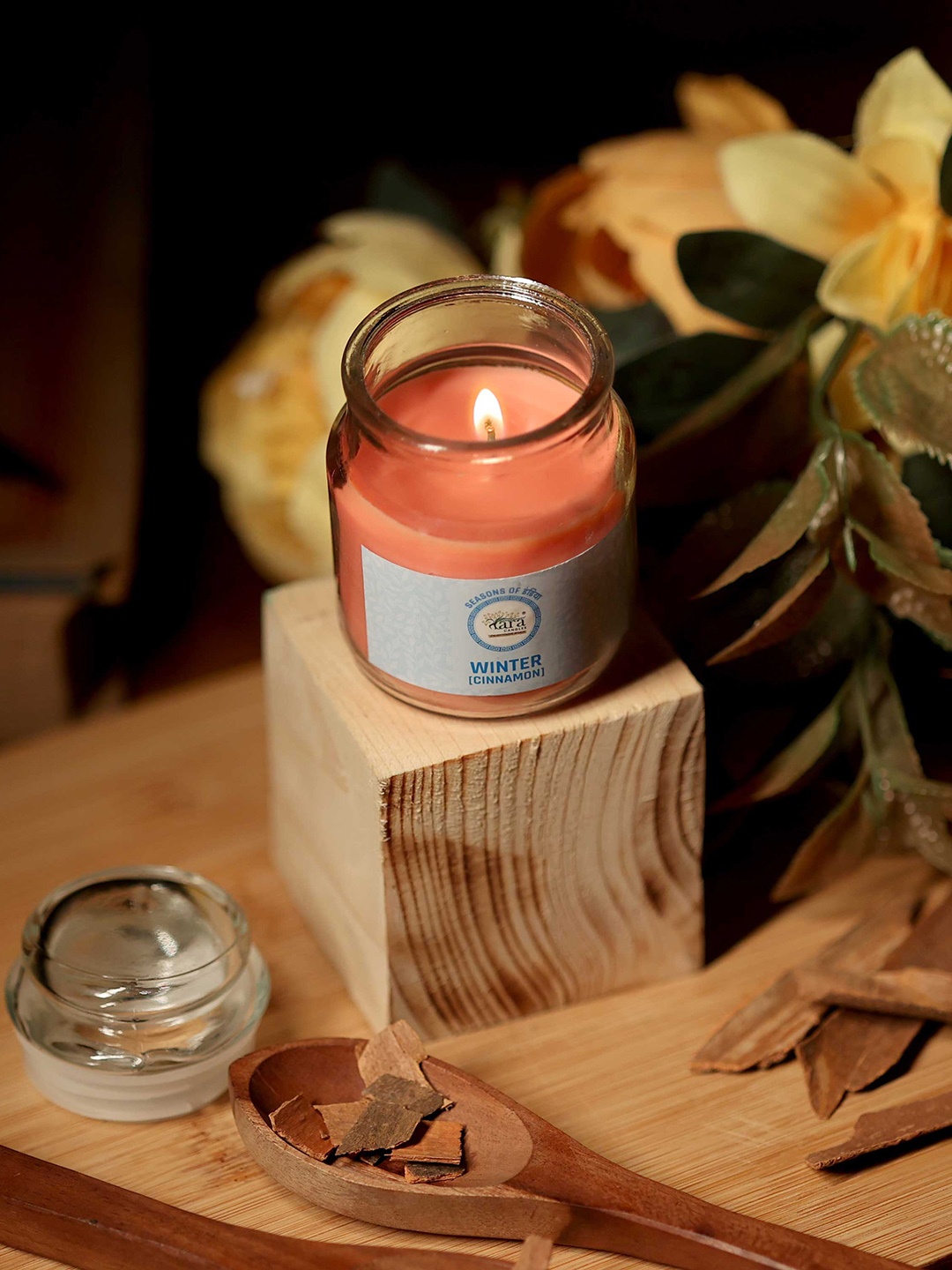 

Tara Enlightening World Cinnamon Irish Glass Container Candle, Orange