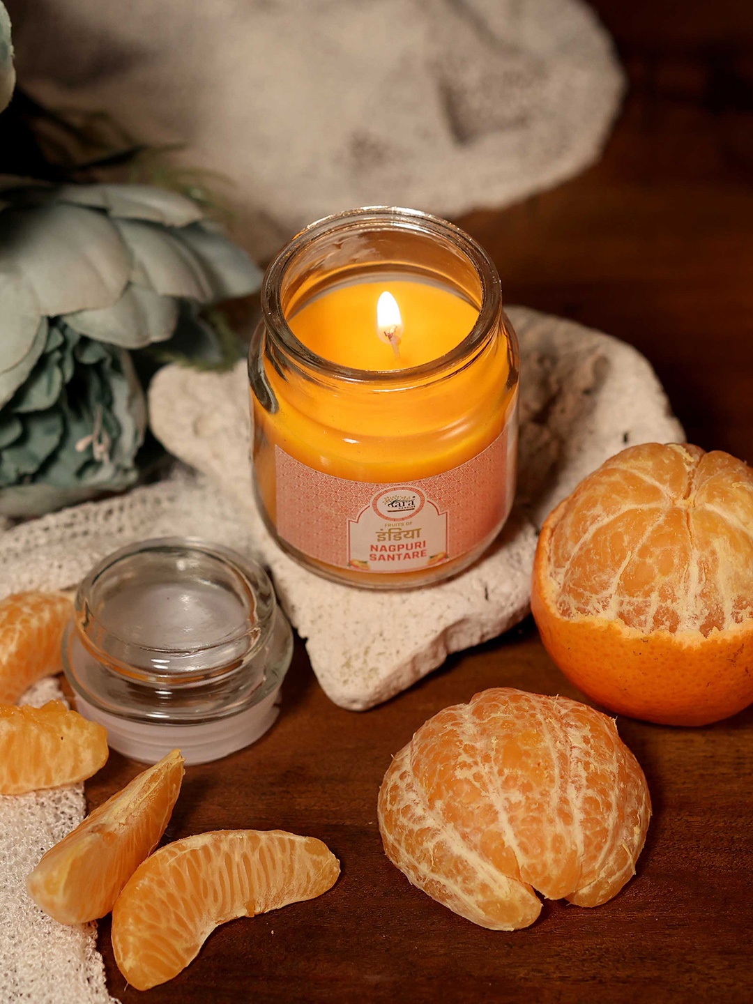 

Tara Enlightening World Nagpuri Santre Irish Glass Container Candle, Orange
