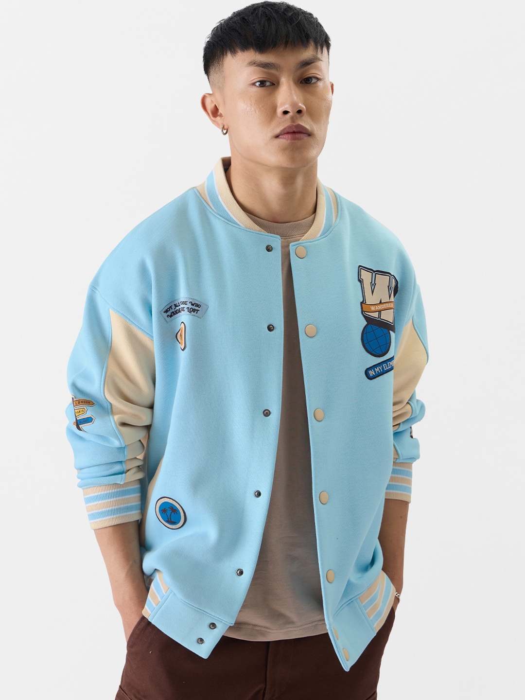 

The Souled Store Lightweight Varsity Jacket, Blue