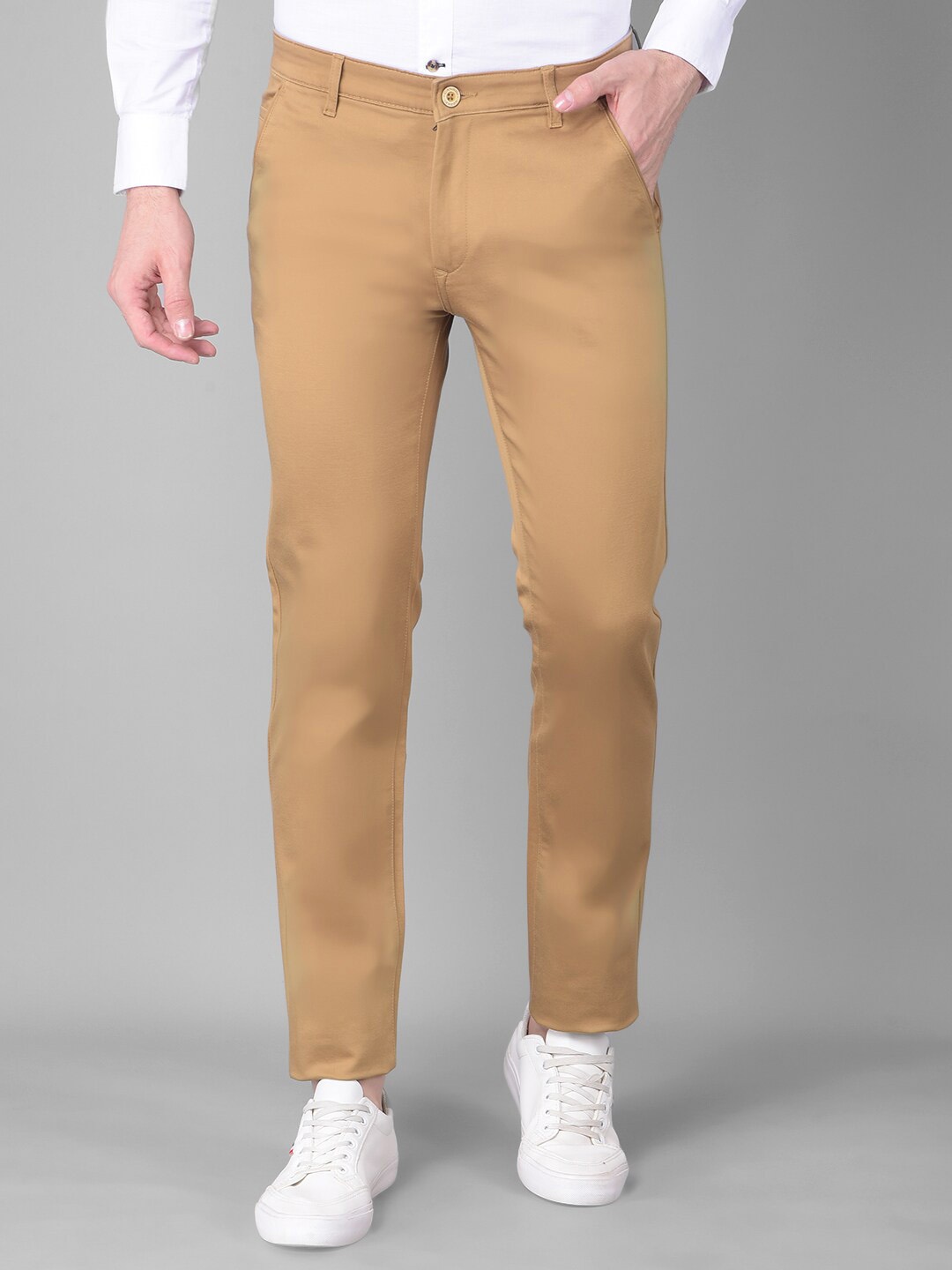 

Canary London Men Smart Slim Fit Wrinkle Free Chinos Trousers, Khaki