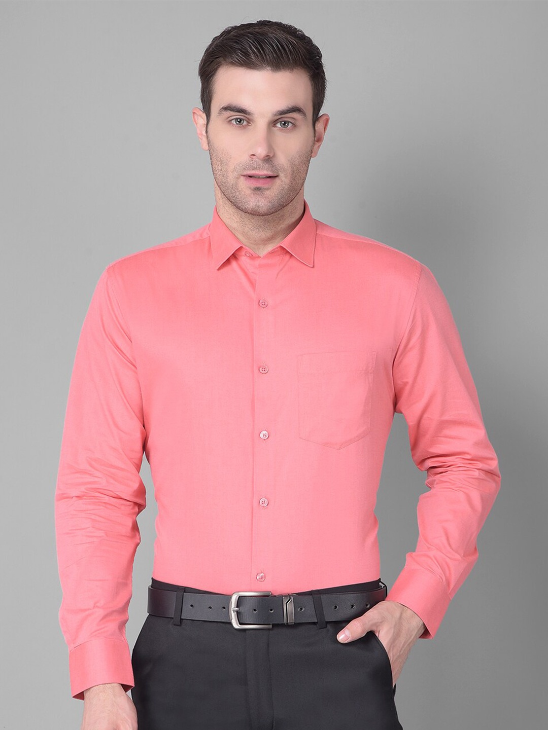 

Canary London Smart Spread Collar Cotton Formal Shirt, Pink