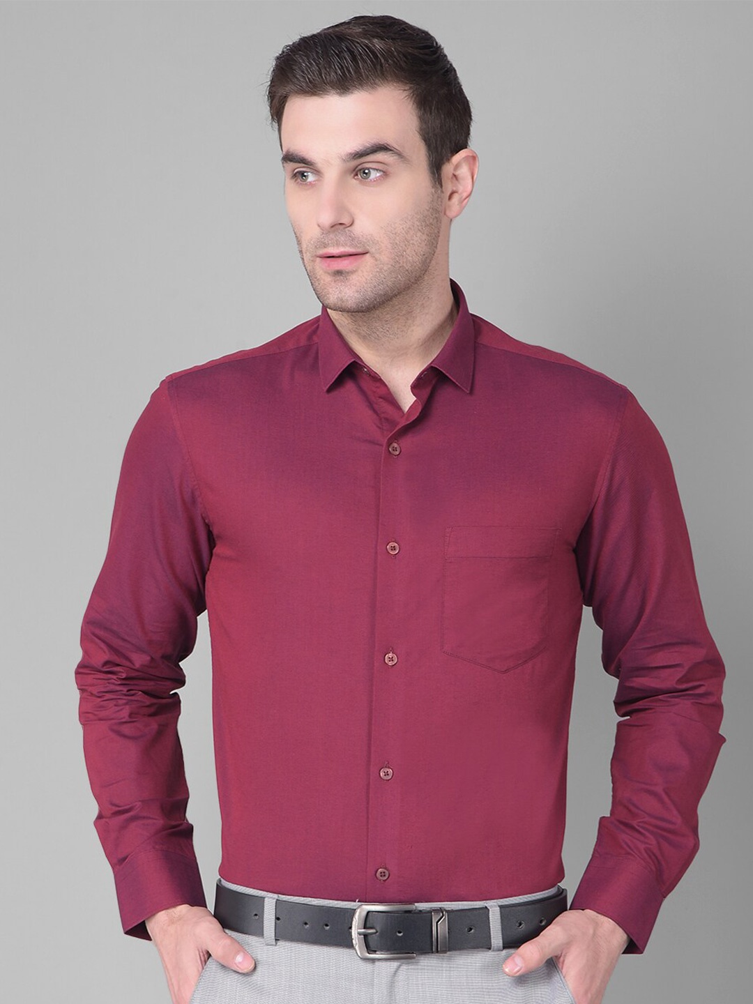 

Canary London Smart Slim Fit Cotton Formal Shirt, Maroon