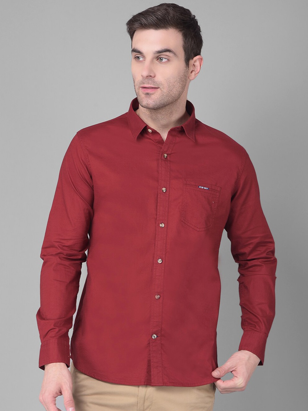 

Canary London Smart Slim Fit Spread Collar Cotton Casual Shirt, Maroon