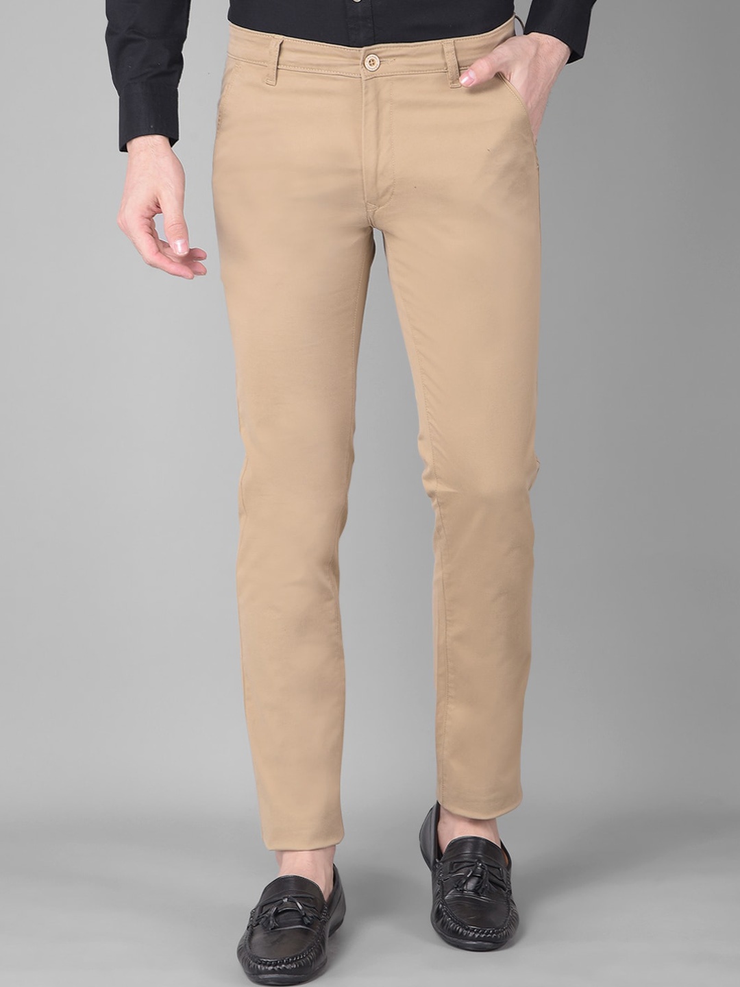 

Canary London Men Smart Slim Fit Wrinkle Free Chinos Trousers, Khaki