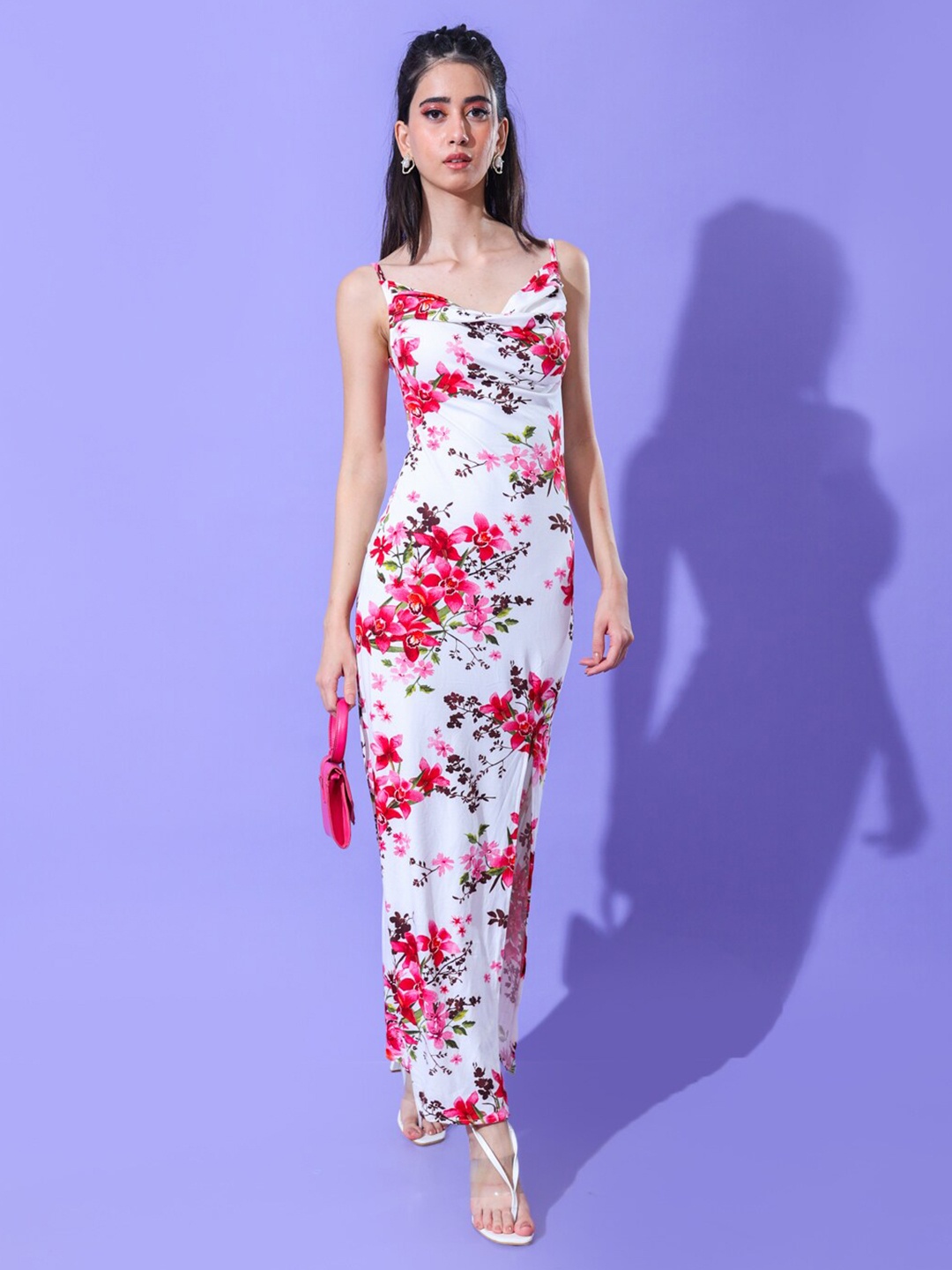 

Stylecast X Hersheinbox White & Pink Floral Printed Dress