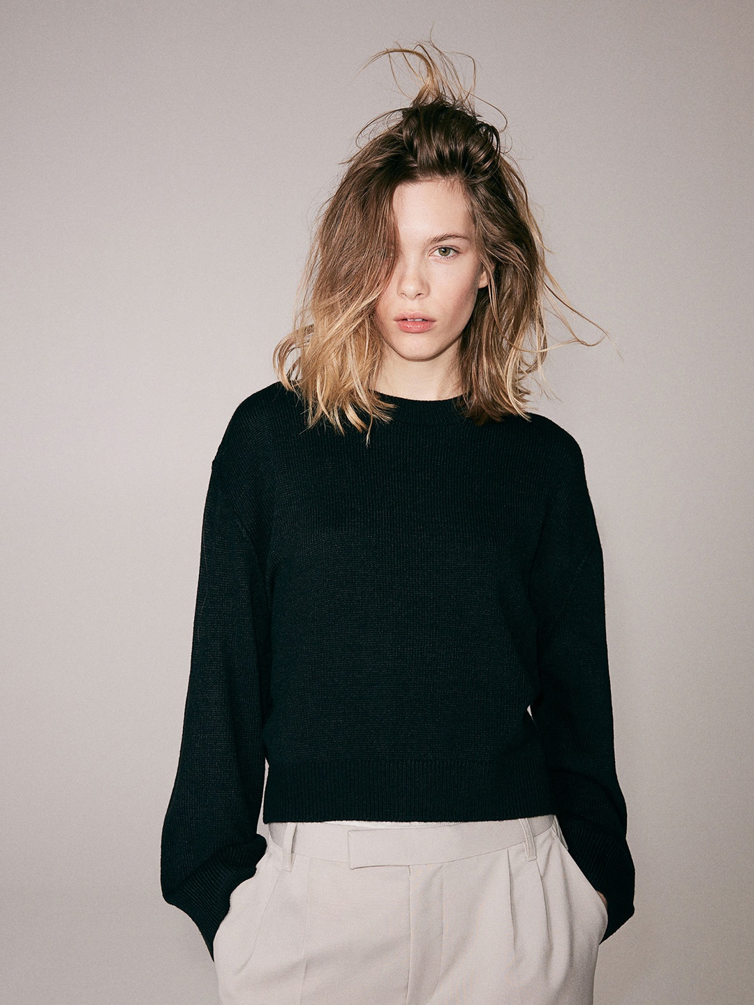 

H&M Linked Seam Detail Jumper, Black