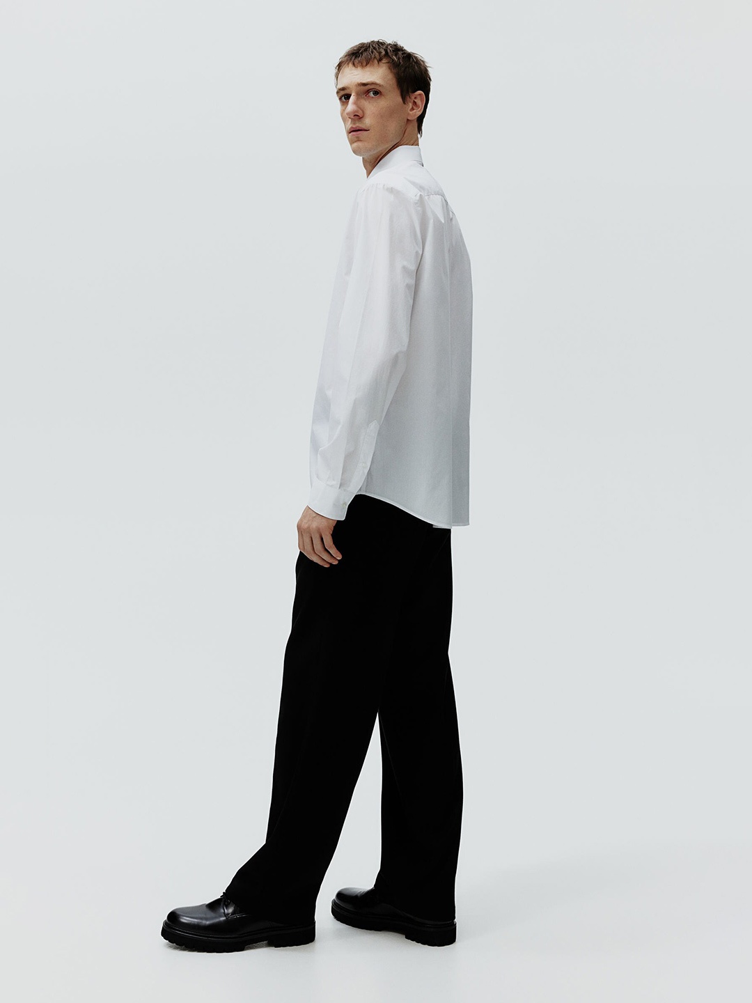 

H&M Pure Cotton Regular Fit Poplin Shirt, White