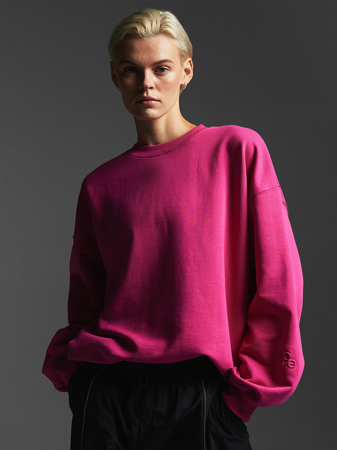

H&M Pure Cotton Dry Move Sports Sweatshirt, Pink