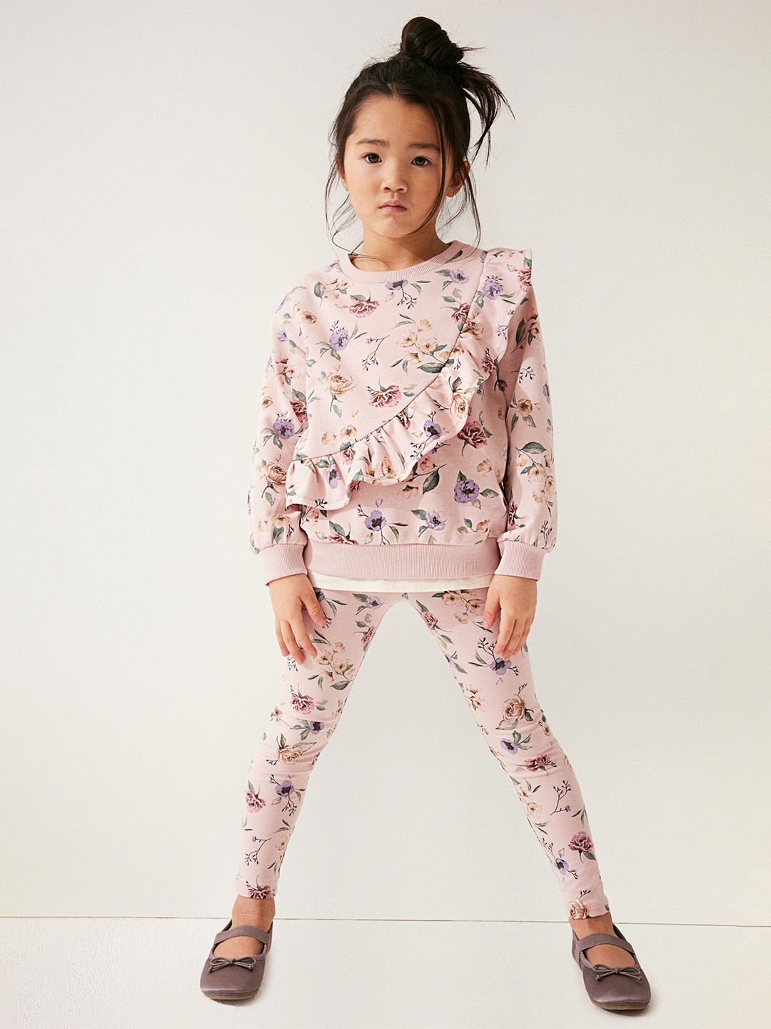 

H&M Girls 2-Piece Sweatshirt and Leggings Set, Pink