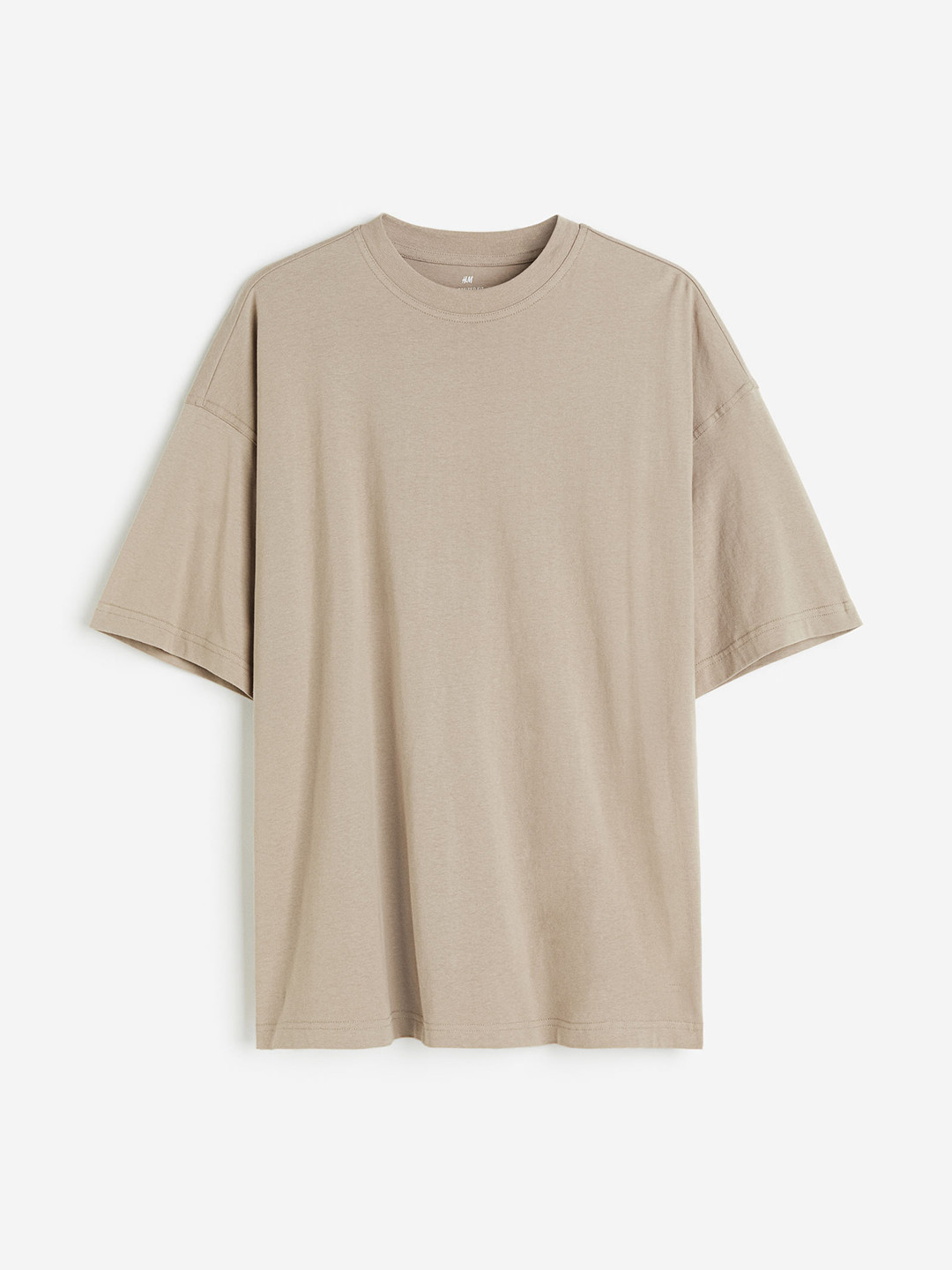 

H&M Men Pure Cotton Oversized Fit T-shirt, Beige