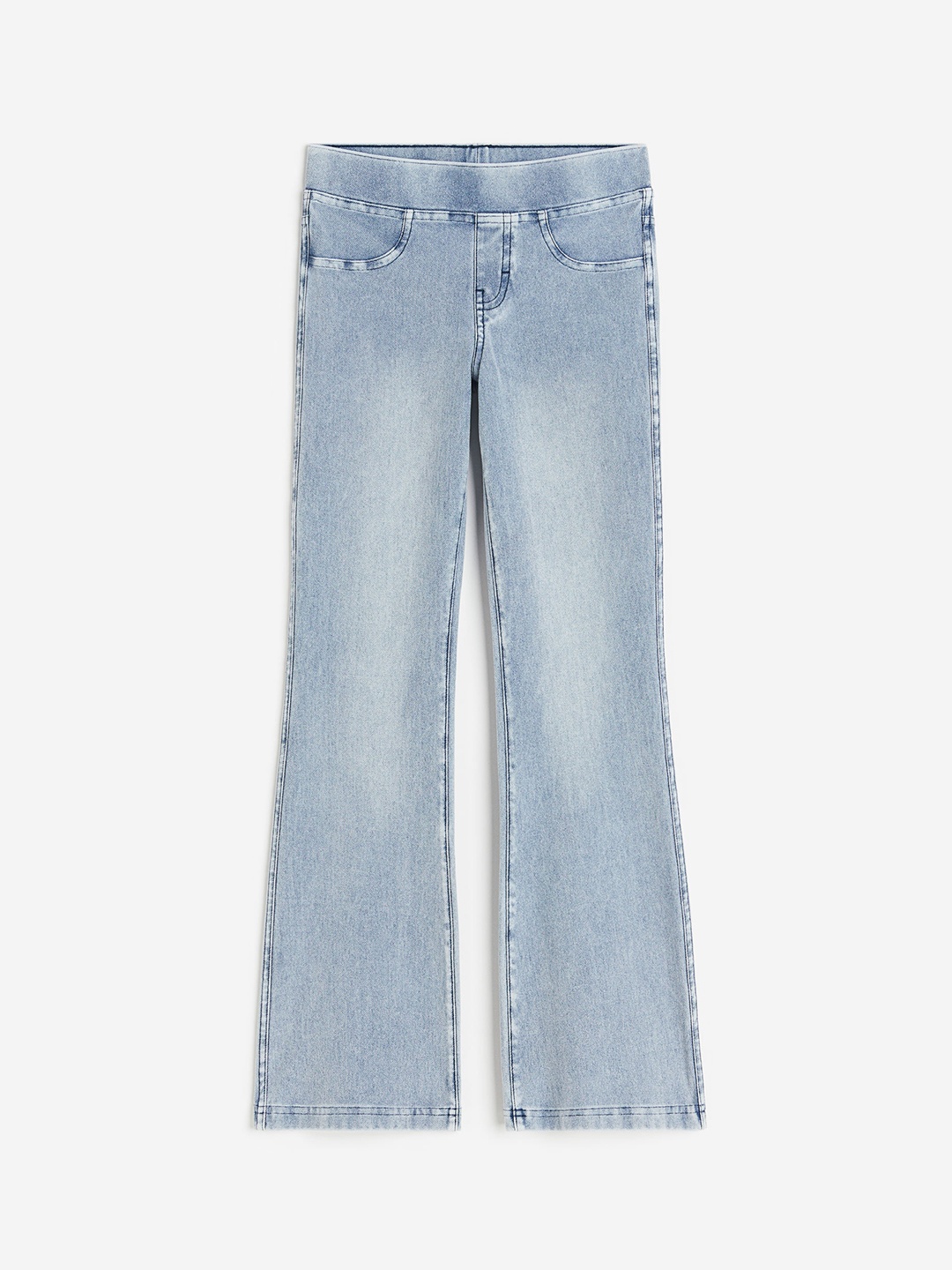 

H&M Girls Flared Jersey Trousers, Blue