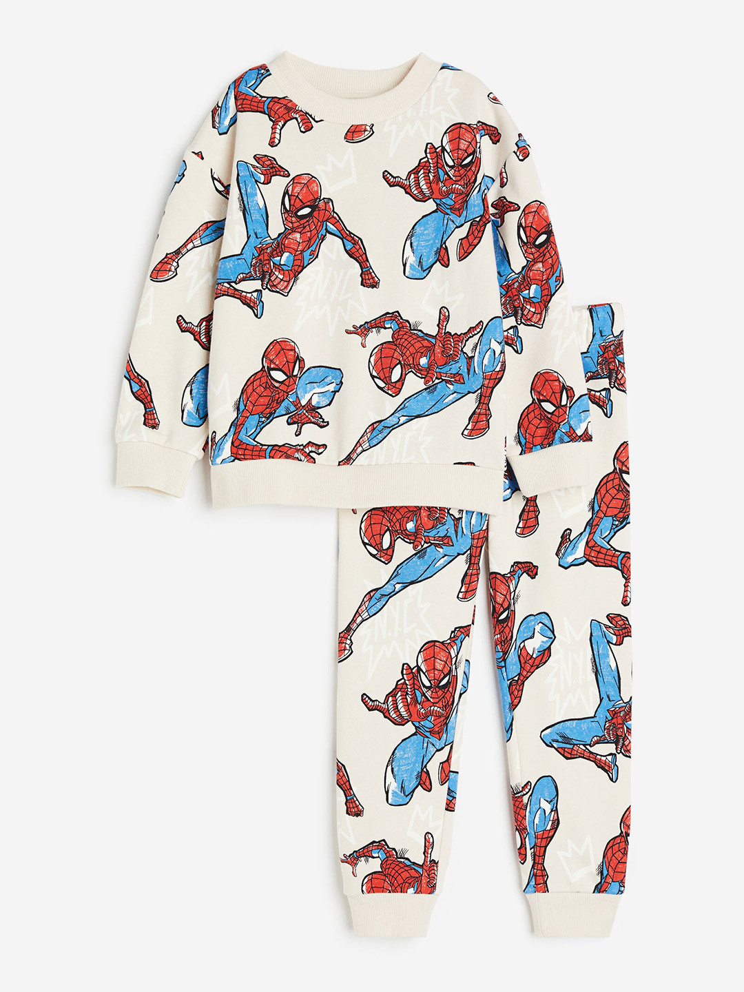 

H&M Boys 2-Piece Printed Sweatshirt Set, Beige