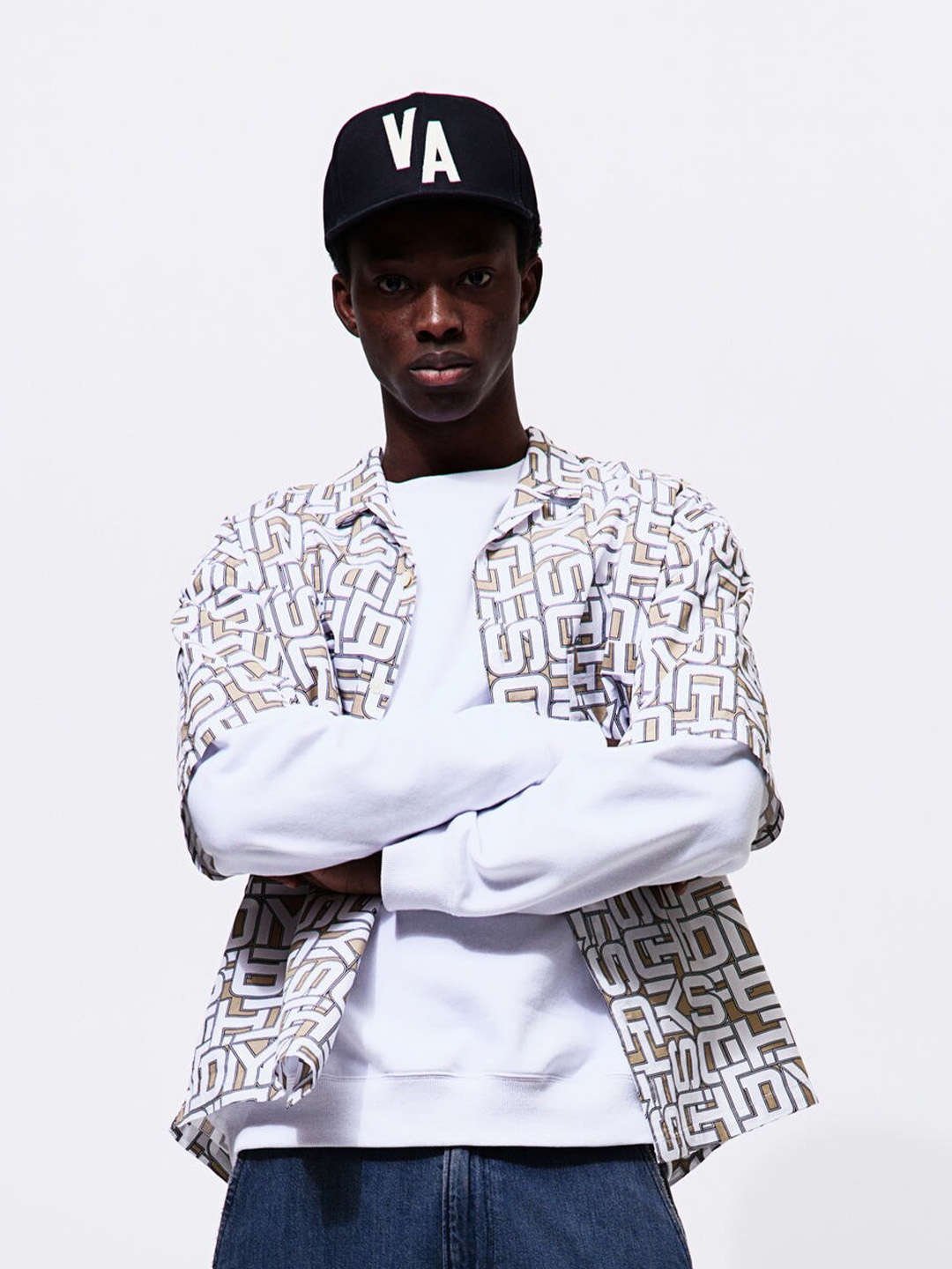 

H&M Oversized Fit Patterned Resort Shirt, Beige