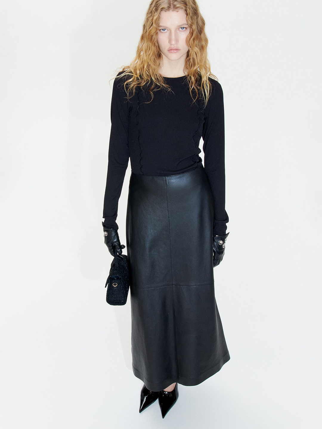 

H&M Overlock-Detail Jersey Top, Black