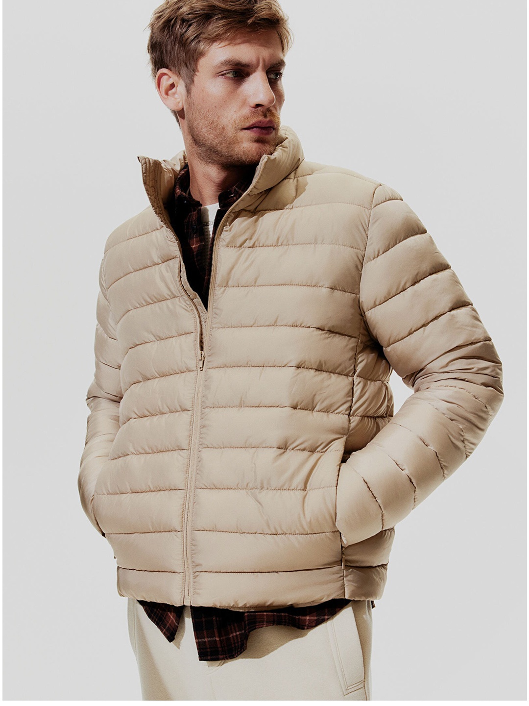 

H&M Lightweight Puffer Jacket, Beige