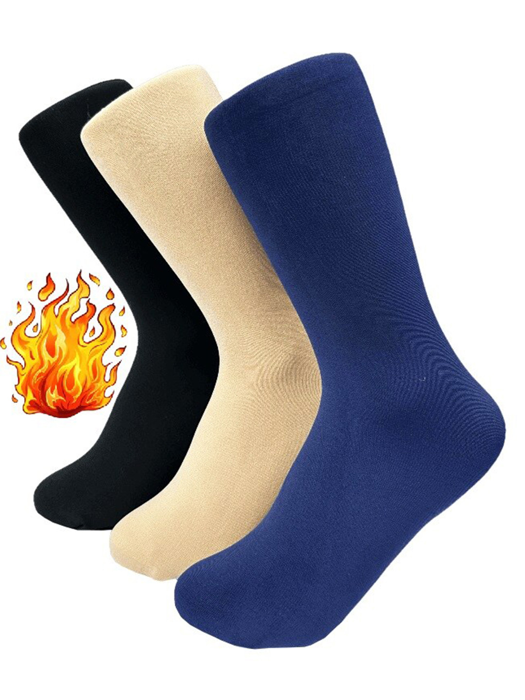 

Alexvyan Women Pack Of 3 Calf-Length Socks, Blue