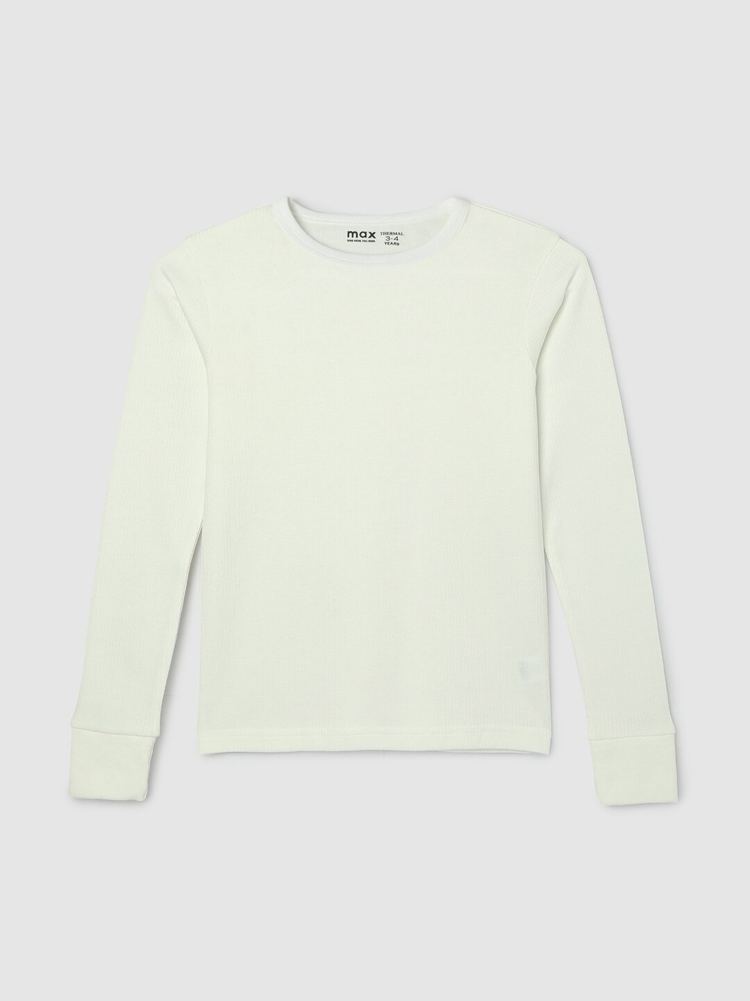 

max Boys Long Sleeves Cotton Thermal T-shirt, Off white