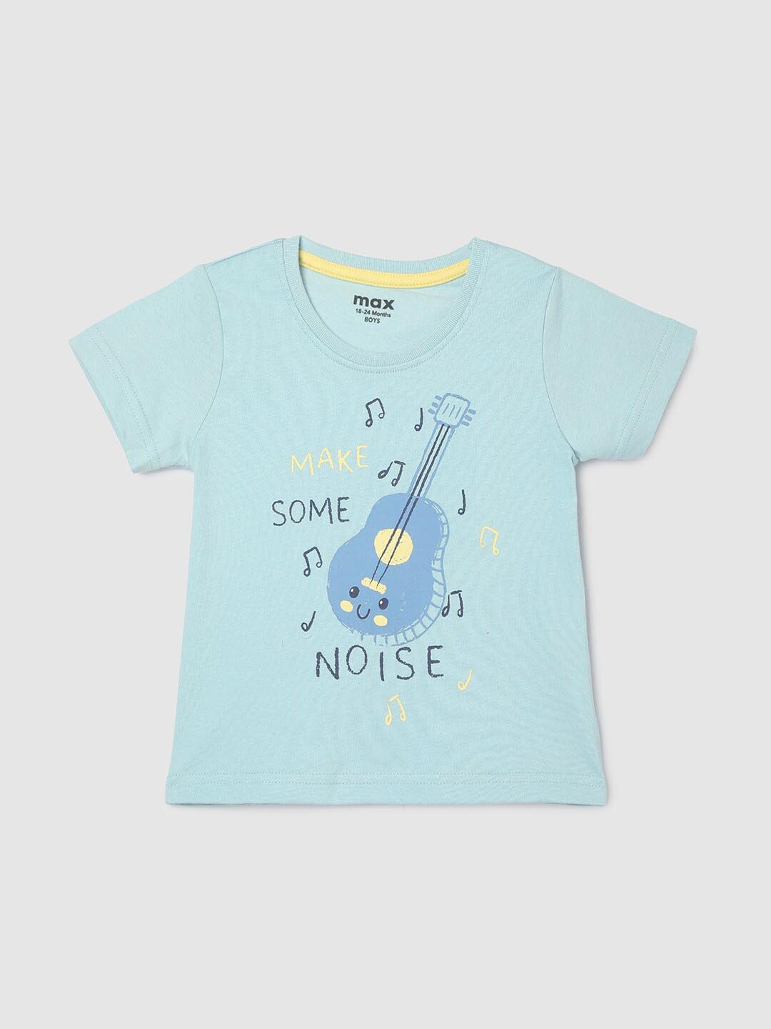 

max Infant Boys Graphic Printed Regular Fit Pure Cotton T-shirt, Blue