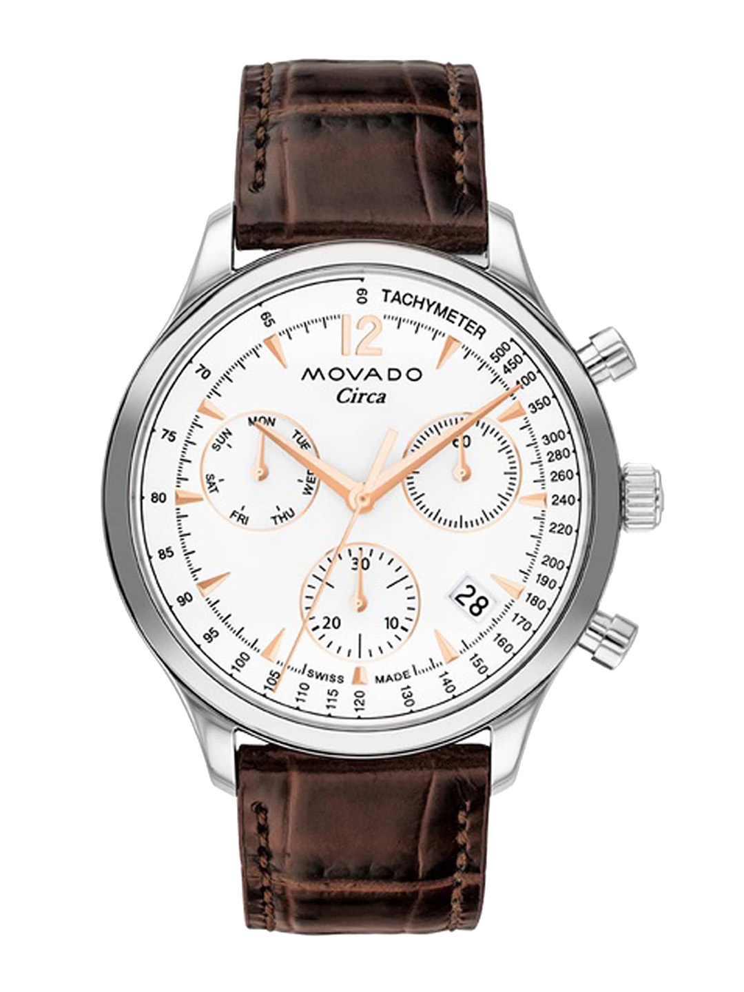 

MOVADO Heritage Men Leather Straps Analogue Chronograph Watch 3650132, White