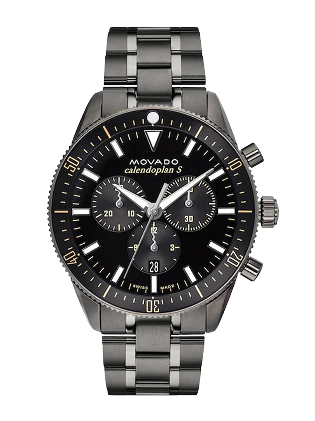 

MOVADO Heritage Men Stainless Steel Bracelet Style Analogue Chronograph Watch 3650125, Black