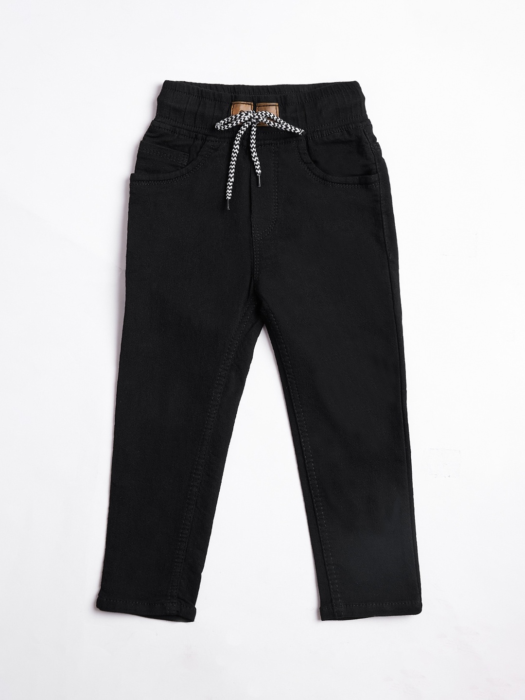 

A-Okay Boys High-Rise Stretchable Jeans, Black