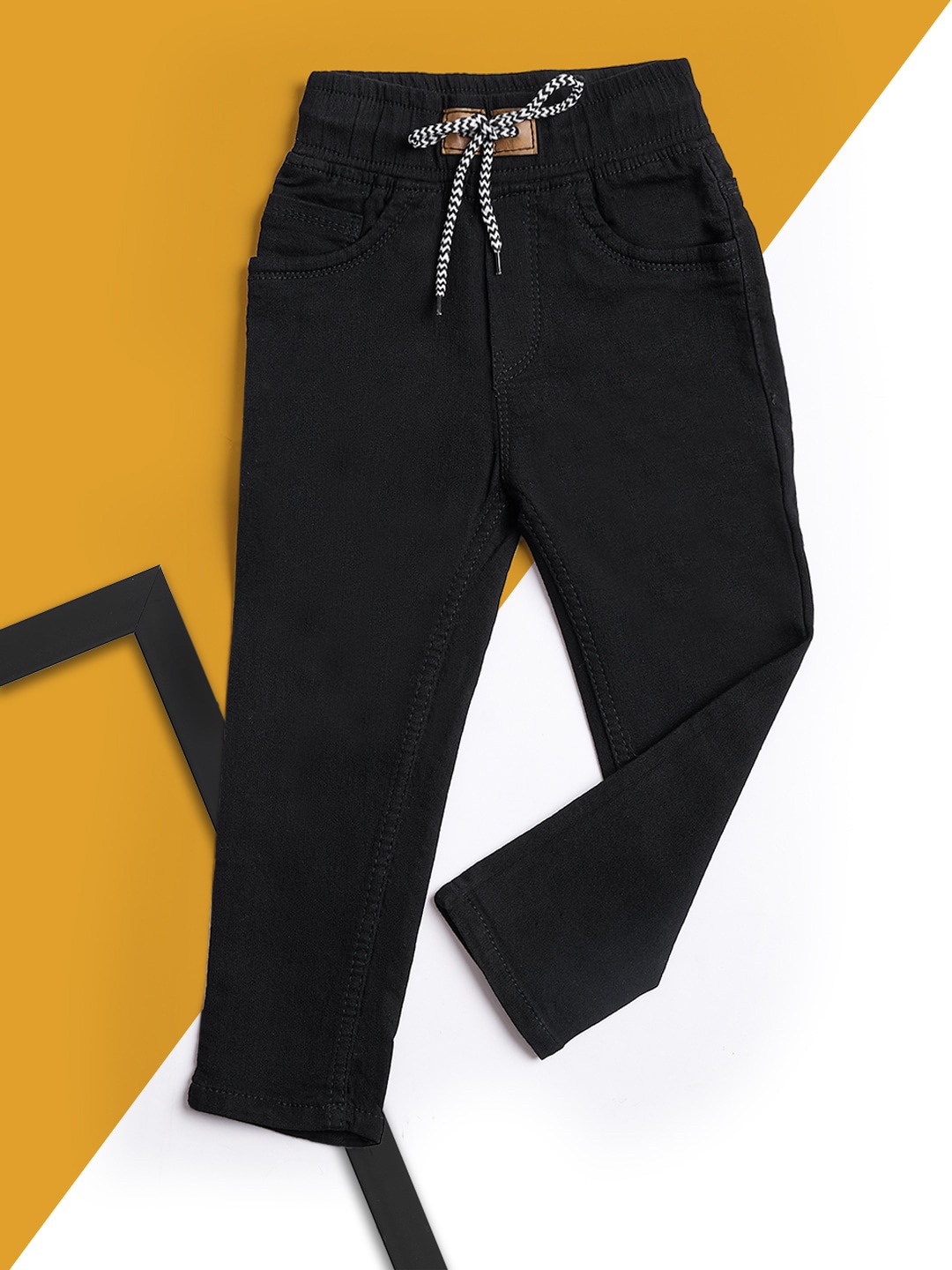 

A-Okay Kids Slim Fit High-Rise Stretchable Jeans, Black