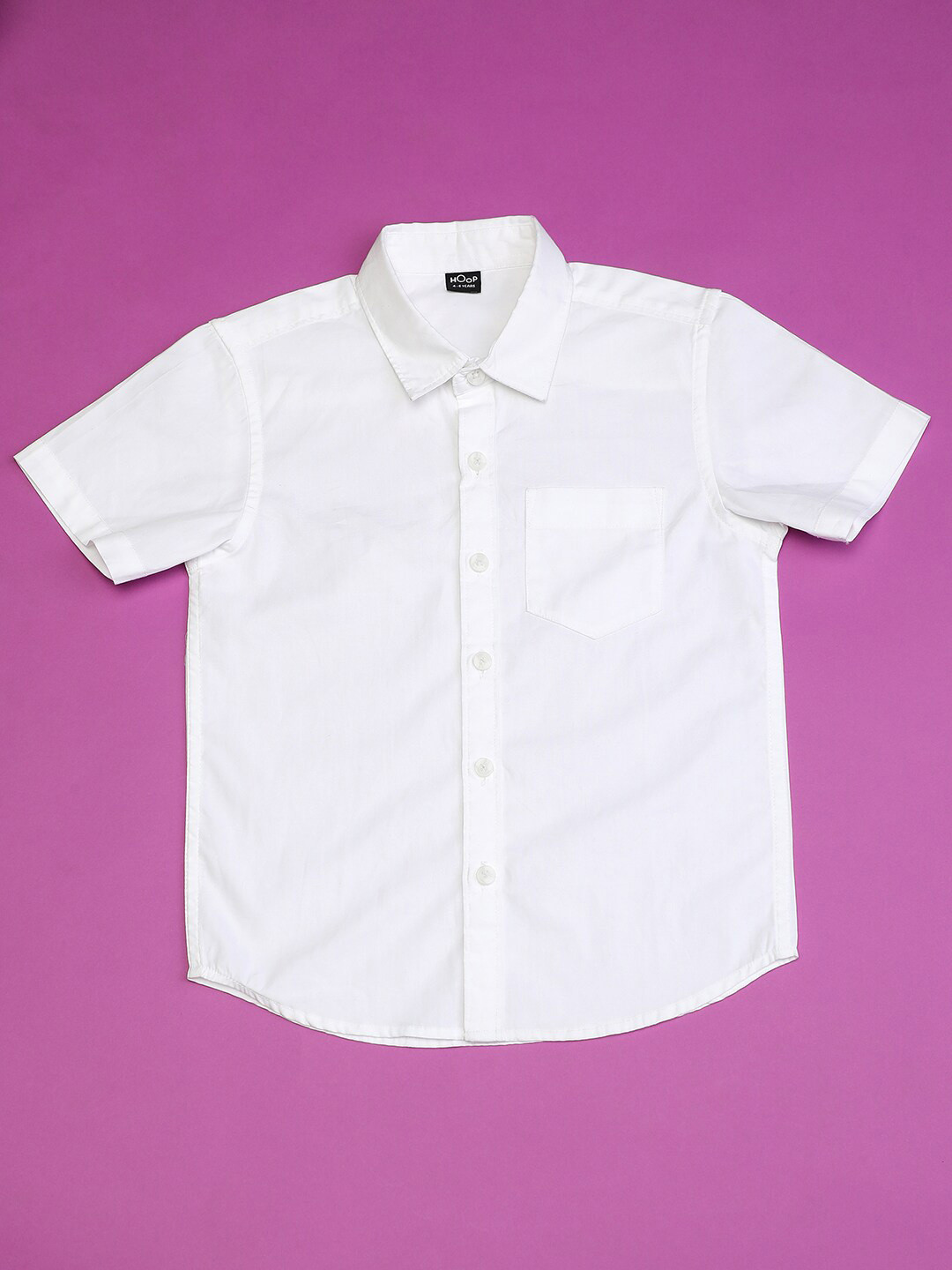 

Hoop Boys Slim Fit Casual Cotton Shirt, White