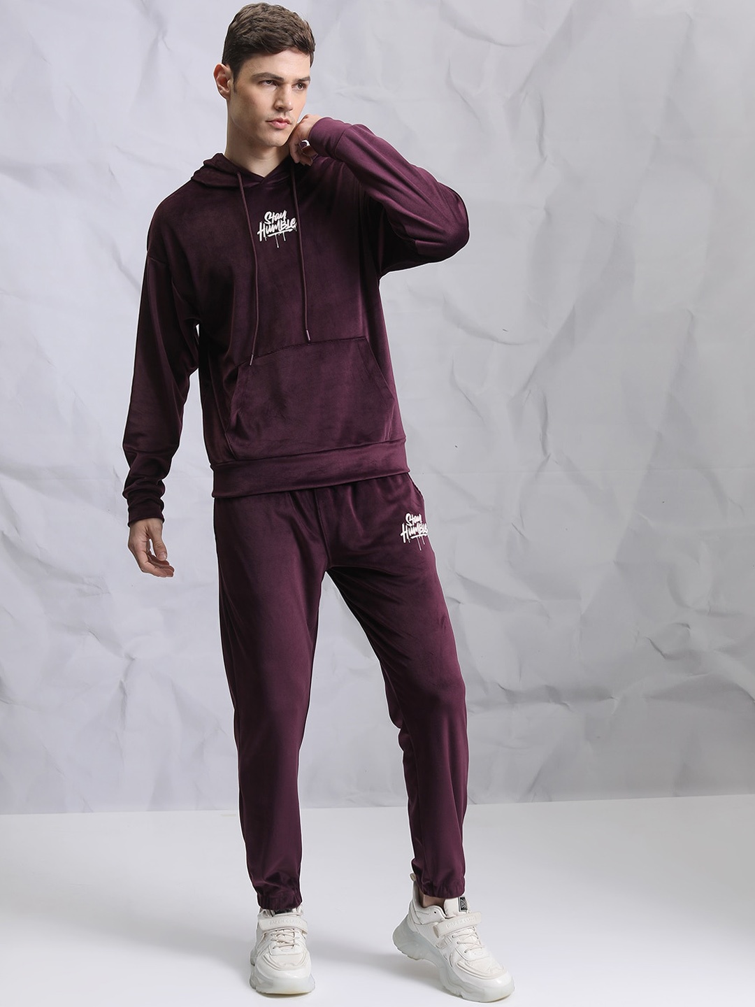 

HIGHLANDER Oversized Hooded Sweatshirt With Jogger Co-Ords, Maroon