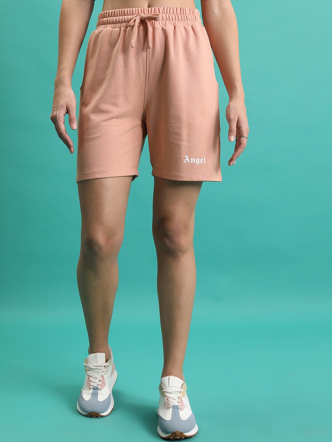

Tokyo Talkies Women Nude Mid Rise Loose Fit Shorts