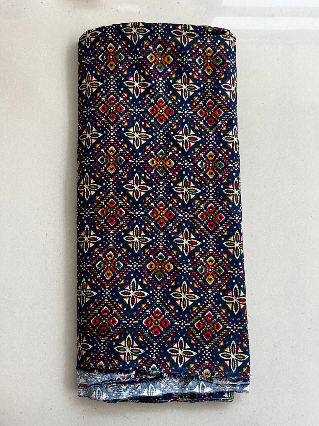 

NK Textiles Bandhani Printed Unstitched Dress Material, Navy blue
