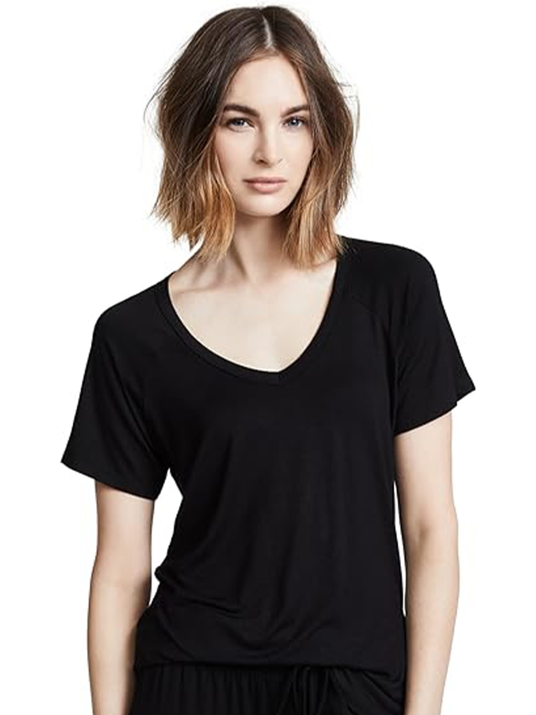

COLOR CAPITAL Relaxed Fit V-Neck T-shirt, Black