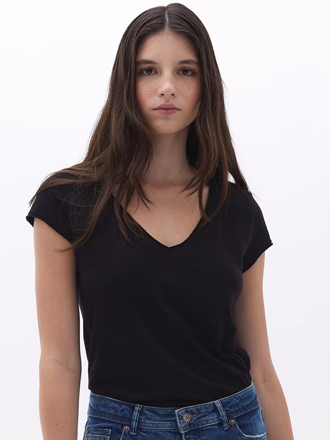 COLOR CAPITAL Pack of 3 V-Neck Short Sleeves Top, Multi