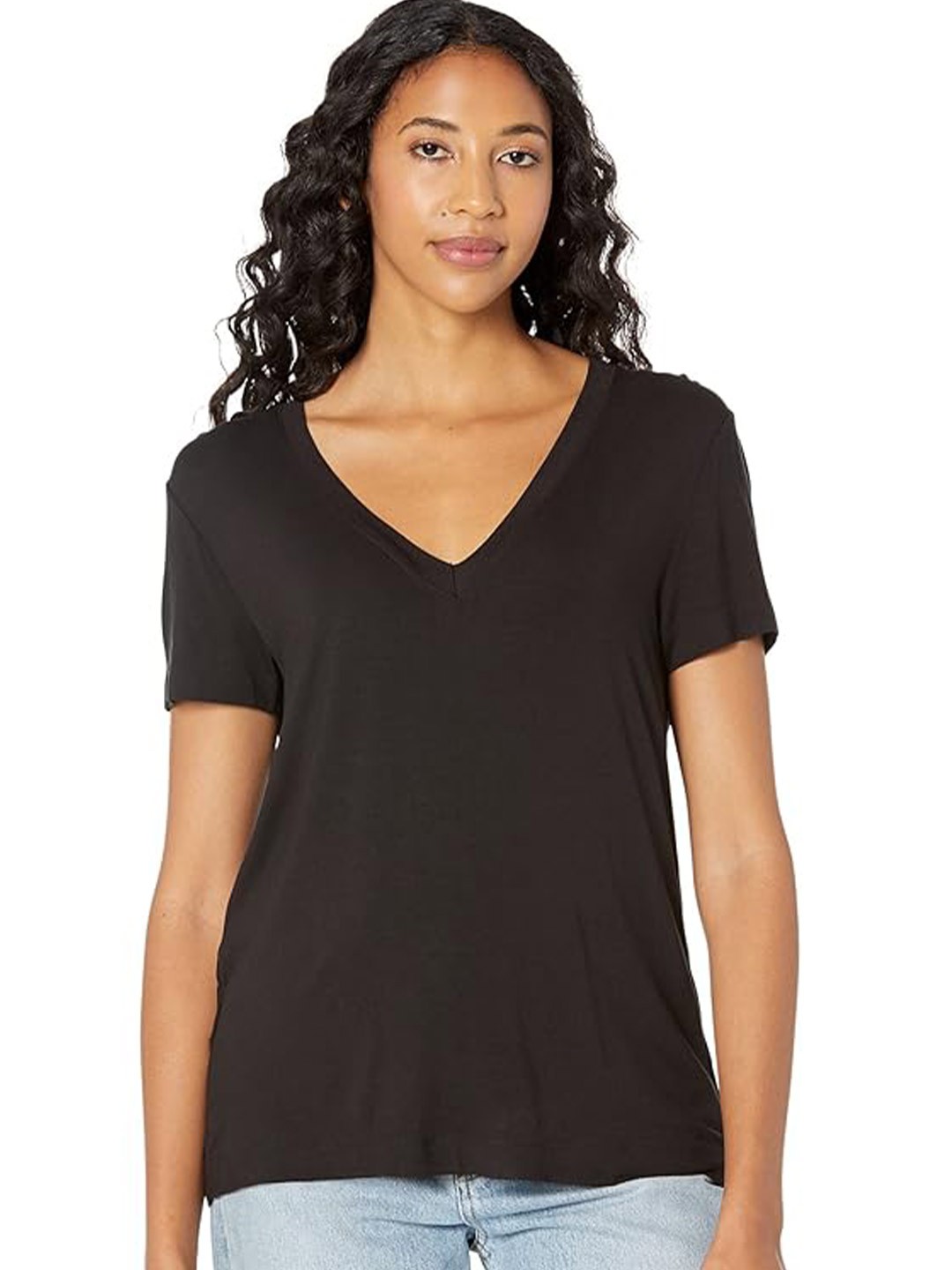

COLOR CAPITAL Relaxed Fit V-Neck T-shirt, Black