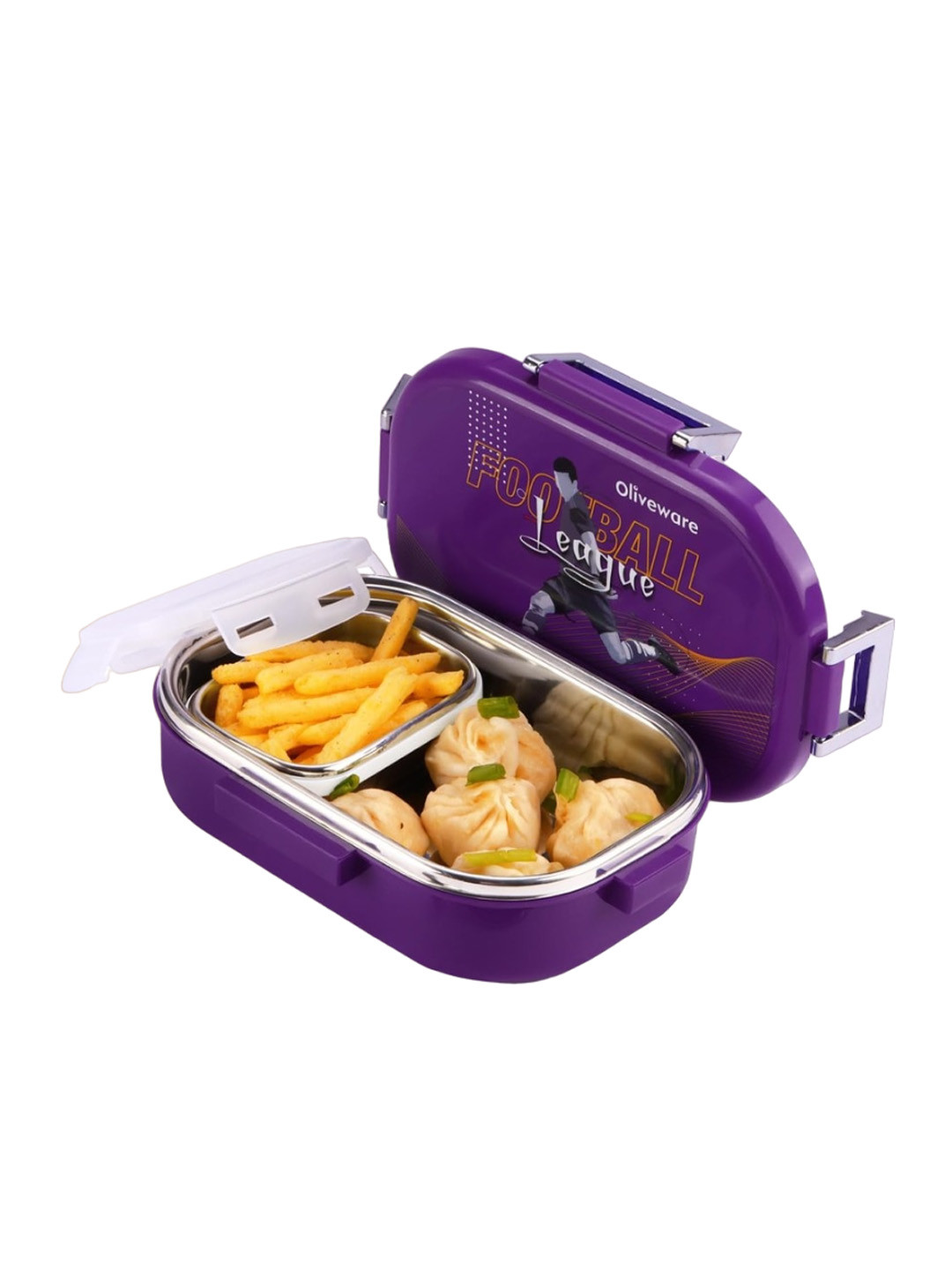 

SOPL-OLIVEWARE Purple Stainless Steel Lunch Box Kitchen Storage 700 ml