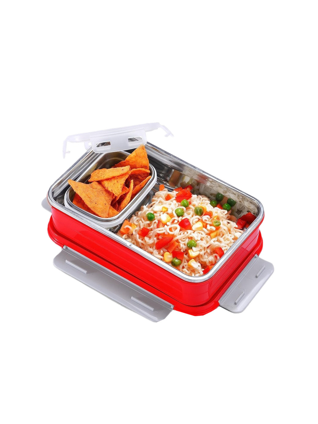 

SOPL-OLIVEWARE Red 2 Pieces Stainless Steel Lunch Box Kitchen Storage 700 ml