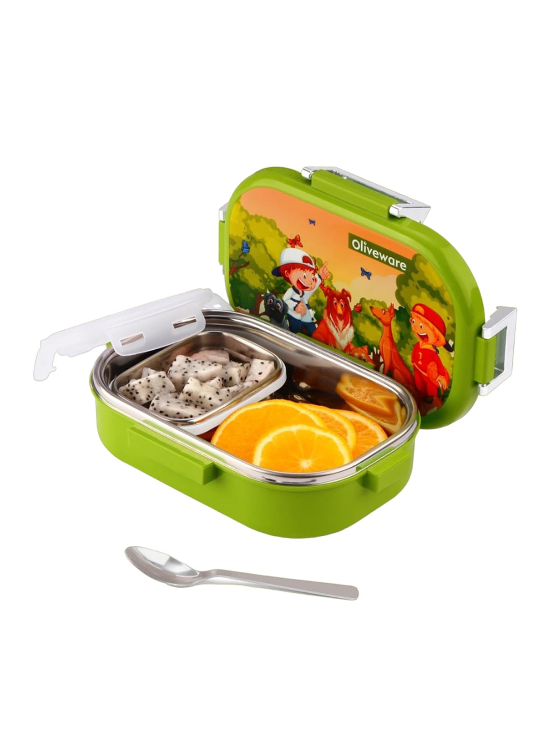 

SOPL-OLIVEWARE Green Stainless steel Kids lunch Box 700 ml