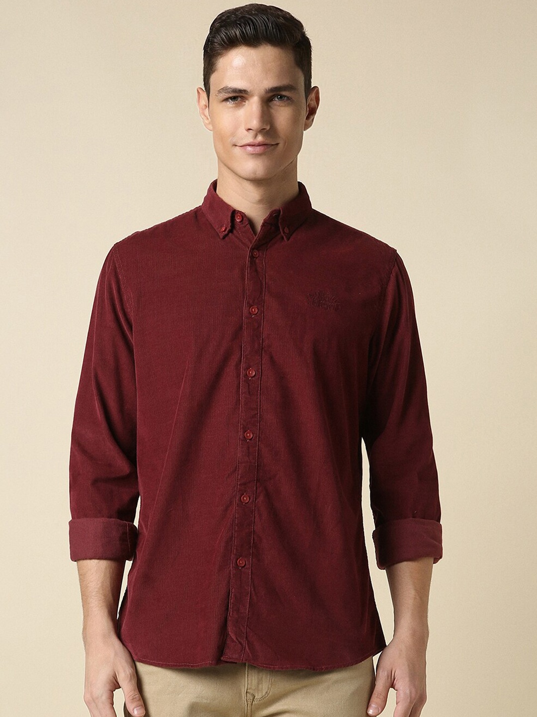 

Allen Solly Button-Down Collar Casual Shirt, Maroon