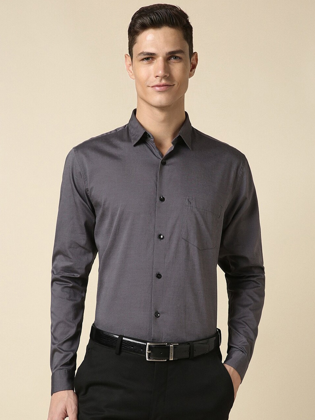 

Allen Solly Slim Fit Pure Cotton Formal Shirt, Grey