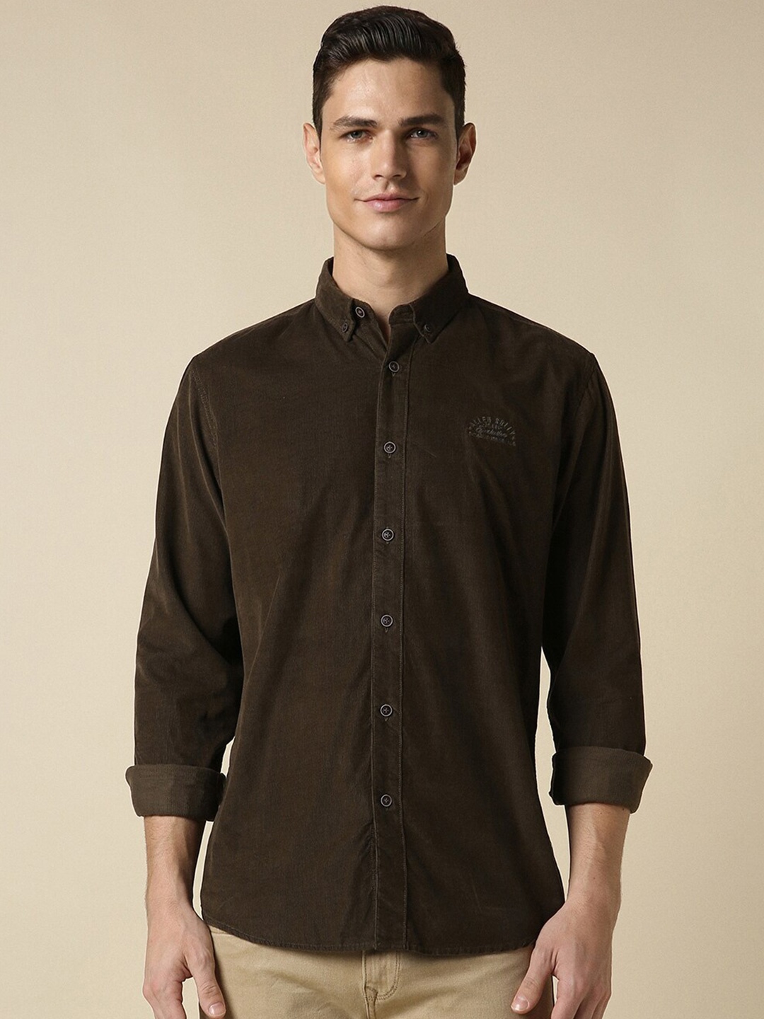 

Allen Solly Custom Fit Button-Down Collar Casual Shirt, Brown