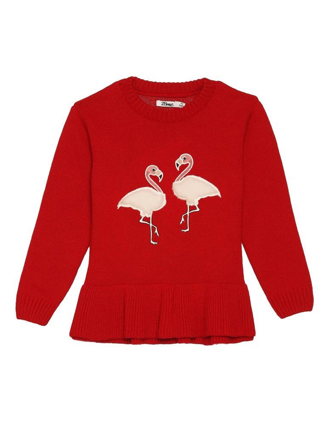 

2Bme Girls Embroidered Acrylic Pullover, Red