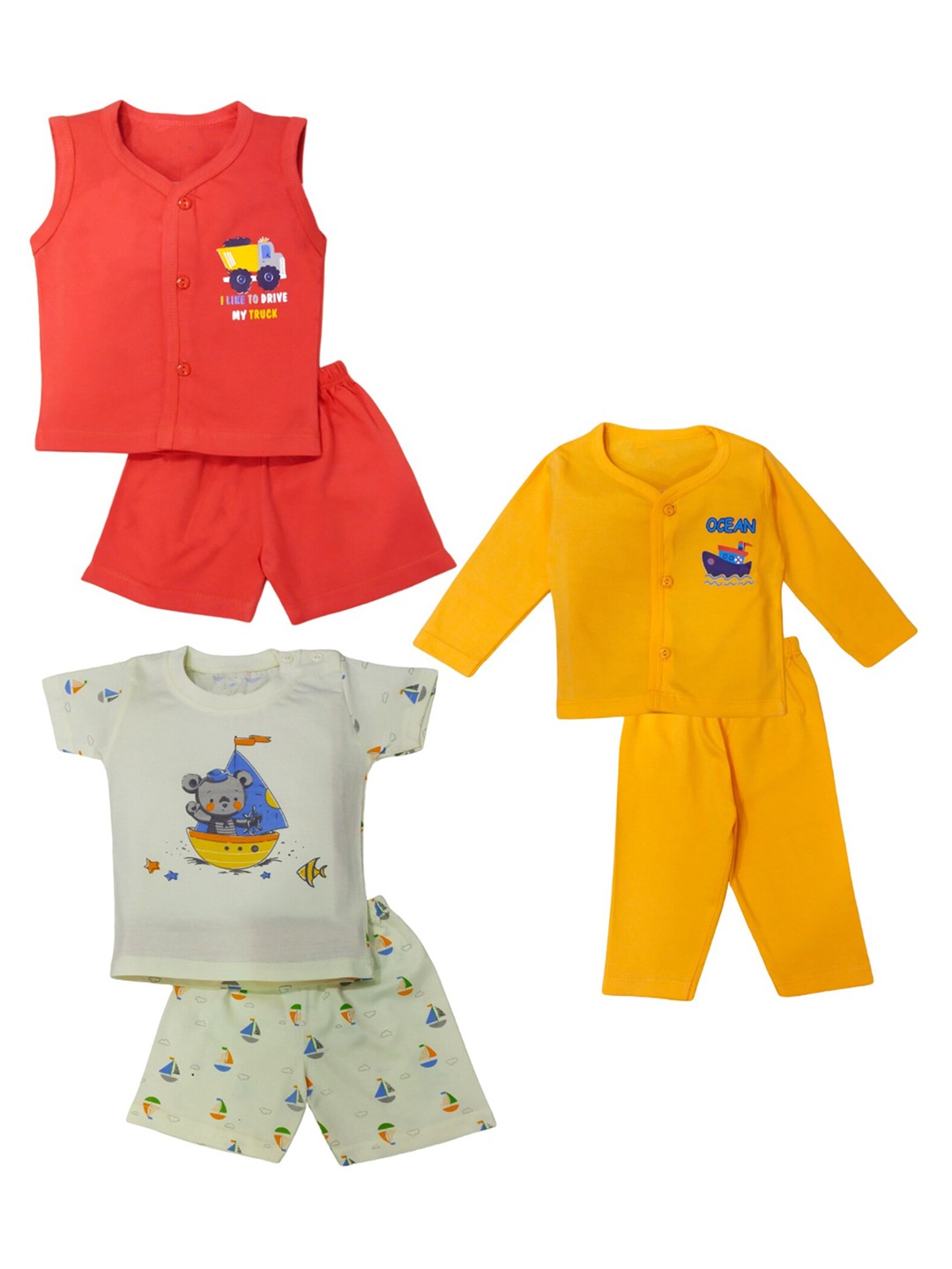 

BAESD Infants Pack Of 3 Printed Clothing Set, Red