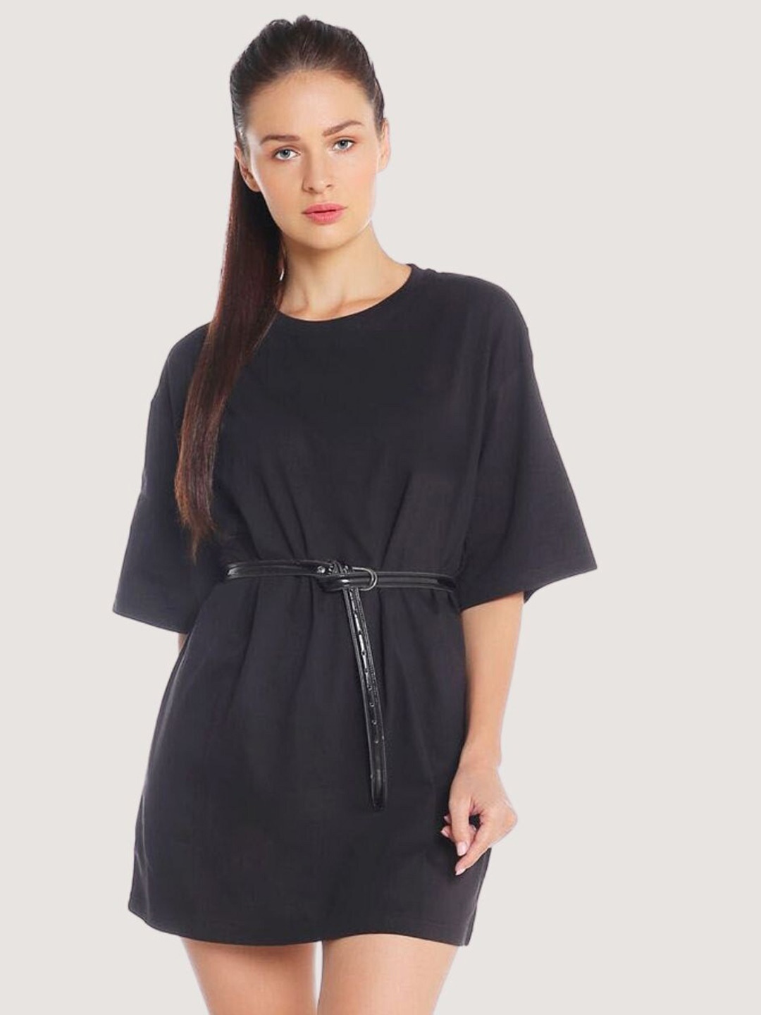 

BLANCD Pure Cotton Oversized Tshirt Dress, Black