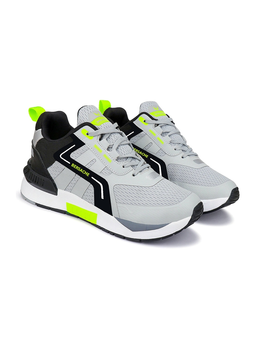 

BERSACHE Men Woven Design Lightweight Sneakers, Grey