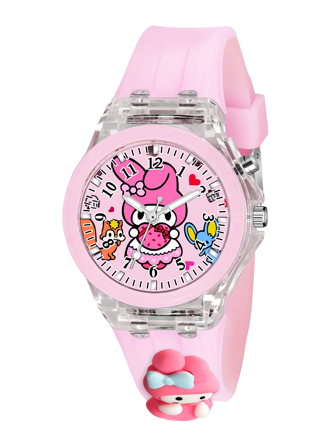 

WANTON Kids Patterned Dial Analogue Multi Function Watch KD-01 PINK TEDDY