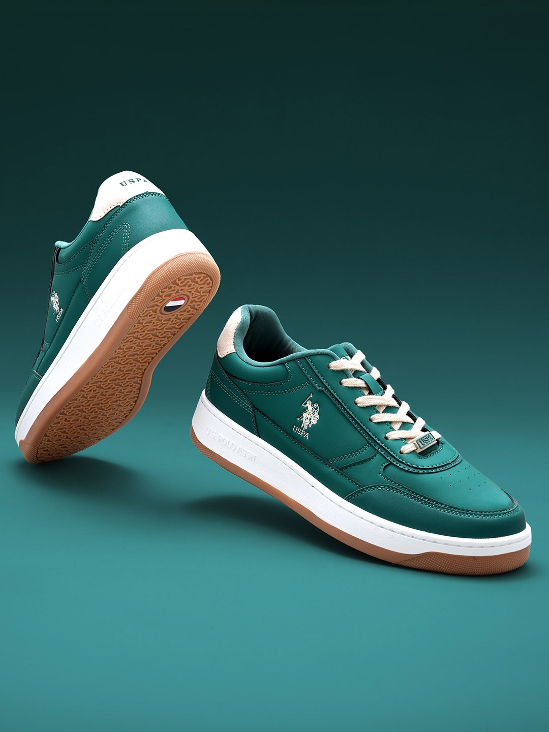 U.S. Polo Assn. Men Trenno Retro Court Sneakers, Olive